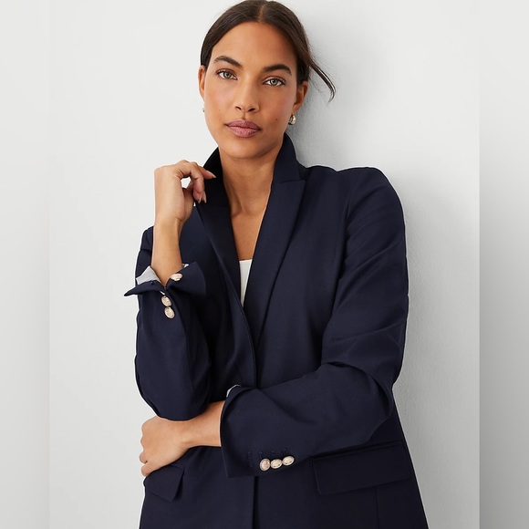 NWT Ann Taylor The Longline Blazer in Bi-Stretch Twill - Picture 2 of 4
